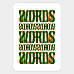 Words Typography Stack (Green Orange) Magnet